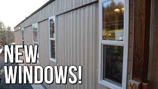 Mobile Home Window Replacement  Kinro LowE Vinyl Windows on Aluminum Metal Siding Home