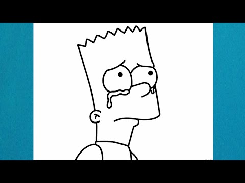 How to draw Bart Simpson sad step by step 