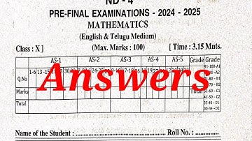 10th class maths pre final exam question paper with answers 2024 - 2025