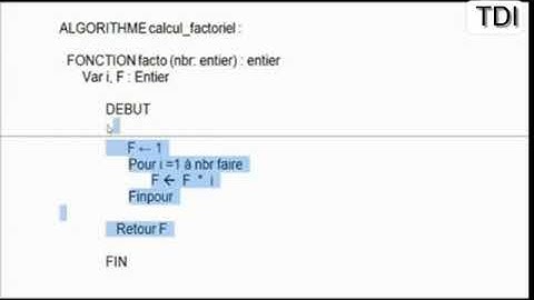 ALGORITHME Les Fonctions et les procedures