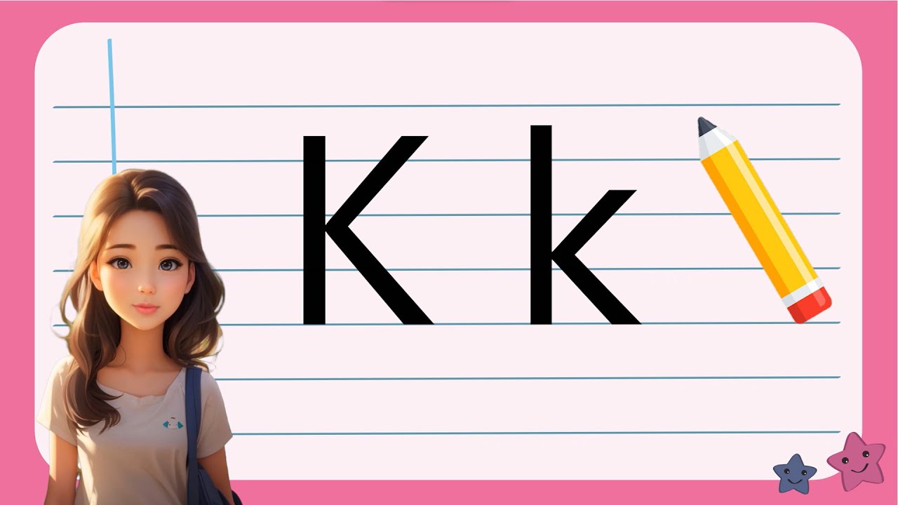 حرف (K) تعليم كتابة حرف (K) باللغة الانجليزية للاطفال | تعليم كتابة ...