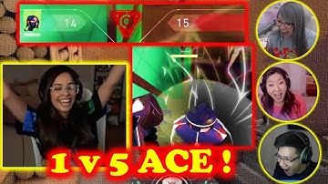 Valkyrae CRAZIEST 1v5 ACE in critical point | fuslie, Yvonne, Danny Reaction | Best ACE of all time