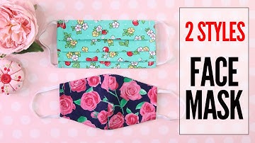 DIY Mask, Face Mask - 2 Styles - Fabric Face Mask Pattern