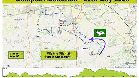 Compton Marathon Leg 1: Start to Checkpoint 1, Com...