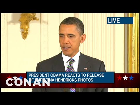 Obama Responds To Christina Hendricks Booby Photo Hacking | CONAN on TBS