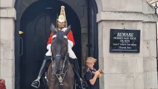 Mouthy Disrespectful brat gets the kings guard boot #horseguardsparade