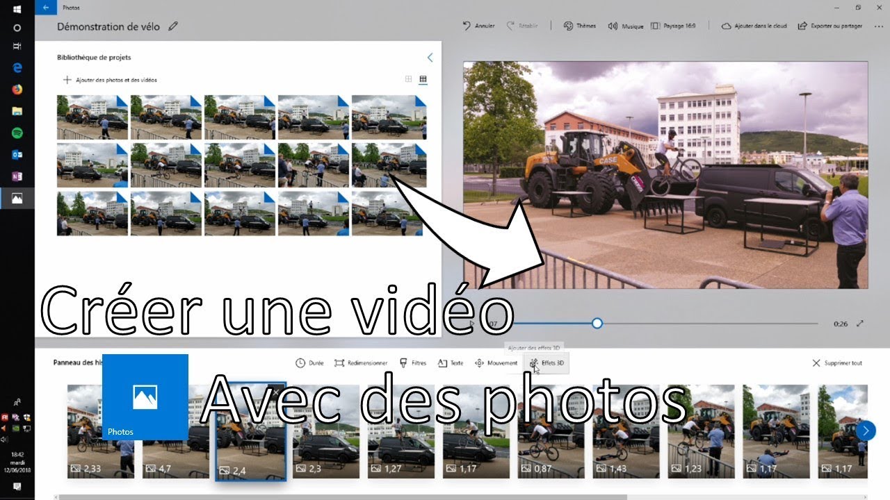 Créer une vidéo avec des photos Windows 10 - 3mpa - YouTube