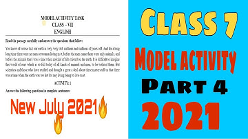 NEW 2021 MODEL ACTIVITY TASK  CLASS 7 ENGLISH।  CLASS 7 ENGLISH MODEL ACTIVITY TASK।  NEW JULY 2021