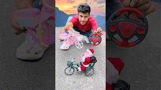 Rc Remote Control Santa Wala Rickshaw And Barbie Cycle Unboxing🥹