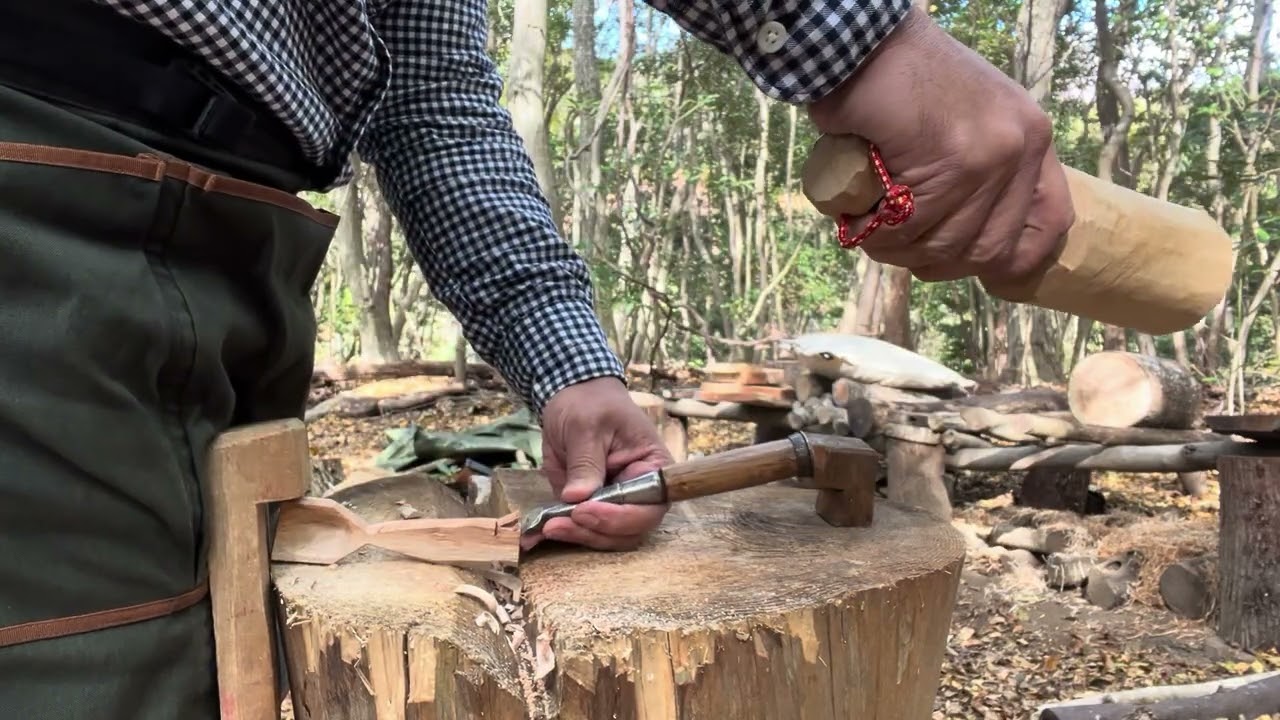 (#4-36) 小さなスプーンの木彫り　15センチ/ウワミズザクラ