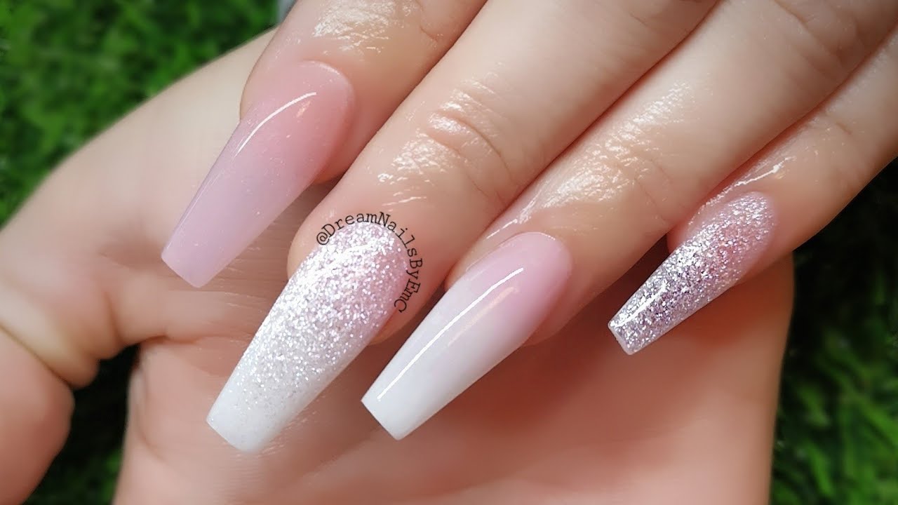 1. Pink and White Ombre Nails - wide 5