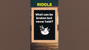 What can be broken but never held? #shorts