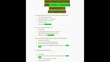 OSHA 30 CONSTRUCTION FINAL EXAM QUESTIONS AND CORRECT ANSWERS GUARANTEED A video