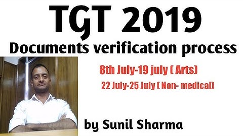 Documents verification  process TGT HP 2019