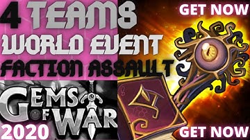 4 Teams World Event & Faction | Gems of War Event Guide | Early mid high for all rewards No Mythic