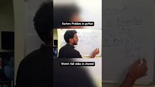 Stop Memorizing! Learn Factors Fast 🚀 || Python Full course || Python Patashala  #python #coding