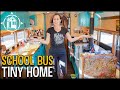 Incredible SCHOOL BUS Turned TINY HOME w/ Mosaic Shower!