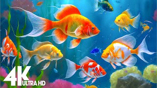 Aquarium 4K VIDEO (ULTRA HD) 🐠 Amazing Beautiful Coral Reef Fish - Relaxing Sleep Meditation Music