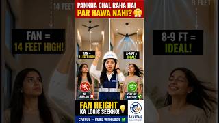 Fan Chal Raha Hai Par Hawa Nahi? 😤 Room Height vs Fan Airflow — Downrod + Blade Sweep Logic| Civiyug