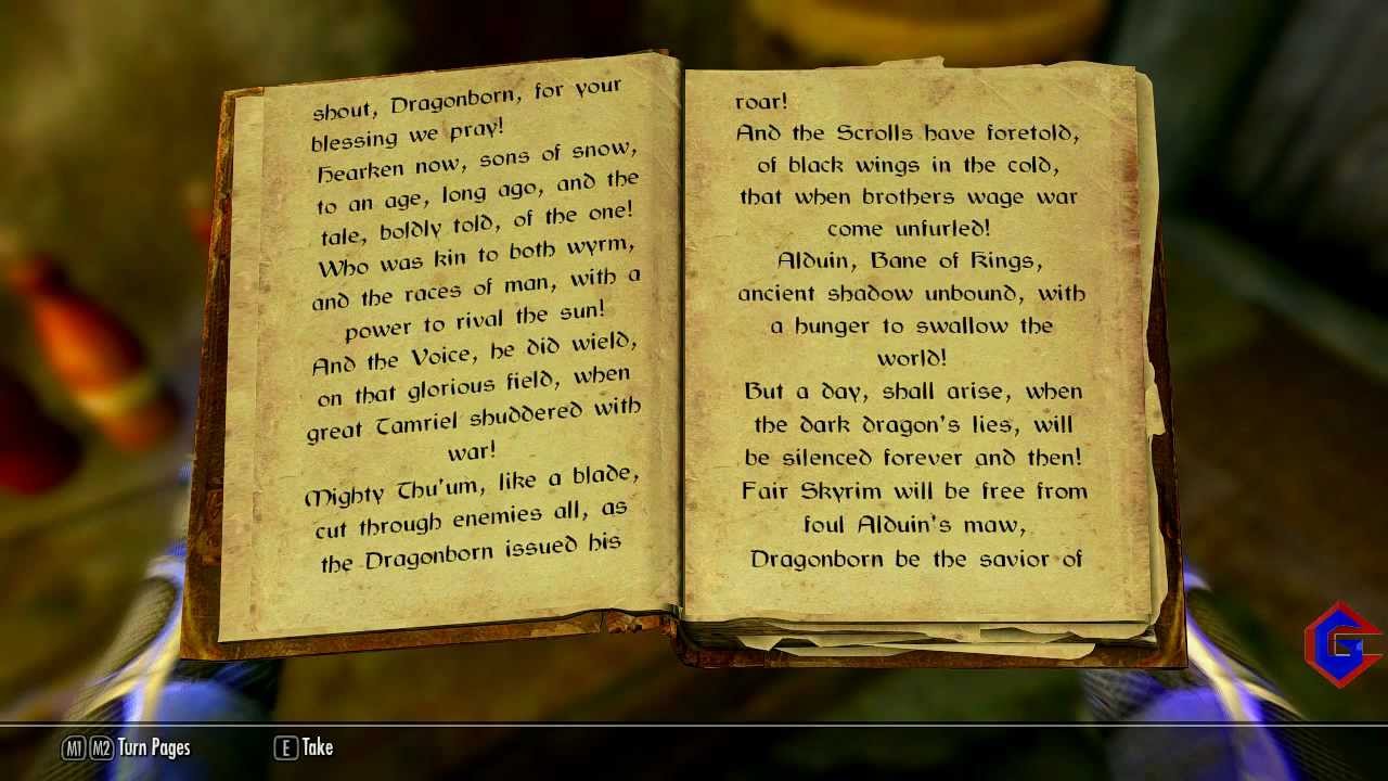 Skyrim Songs of Skyrim Lyrics Location (The Dragorn Born Comes, Ragnar