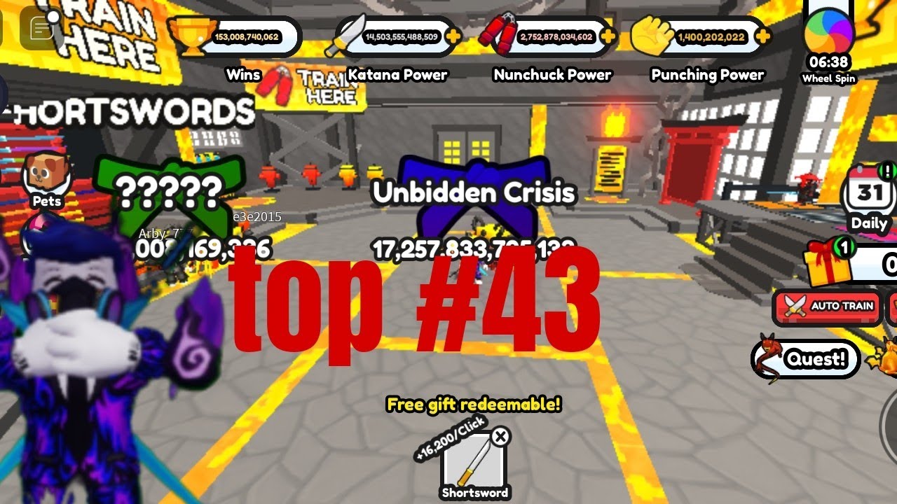 I MADE TOP #43 ON LEADERBOARD | Ninja Fighting Simulator 🥷 | Roblox