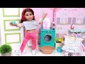 Mama doll laundry chores after baby care! Play Dolls