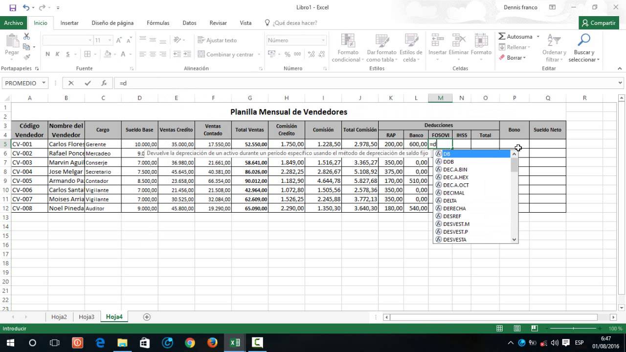 Como Hacer Una Planilla Mensual En Excel Youtube