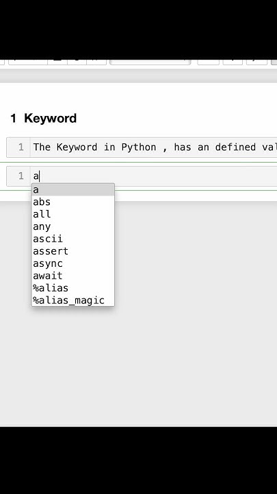 What is Keyword in Python ? | Python | Acepython - YouTube