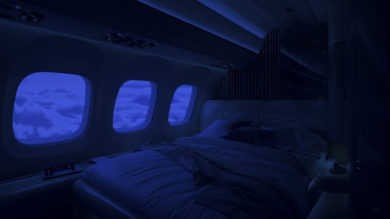 Private Jet Bedroom Airplane White Noise Ambience | Sleeping, Reading, Studying