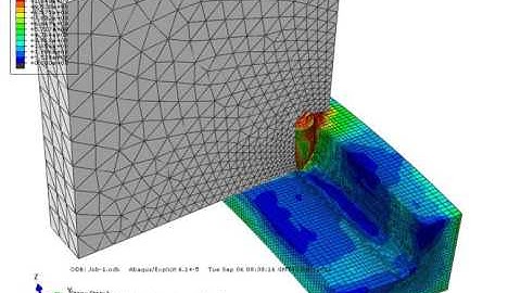 Abaqus CAE explicit turning of 20NiCrMo5 Mises Stress 1