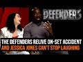 The Defenders relive on-set accident (and Jessica Jones can't stop laughing)