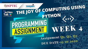 NPTEL The Joy of Computing using Python Week 4 Programming Quiz Assignment Solutions | Swayam 2022