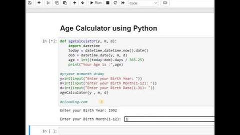 Age Calculation using Python