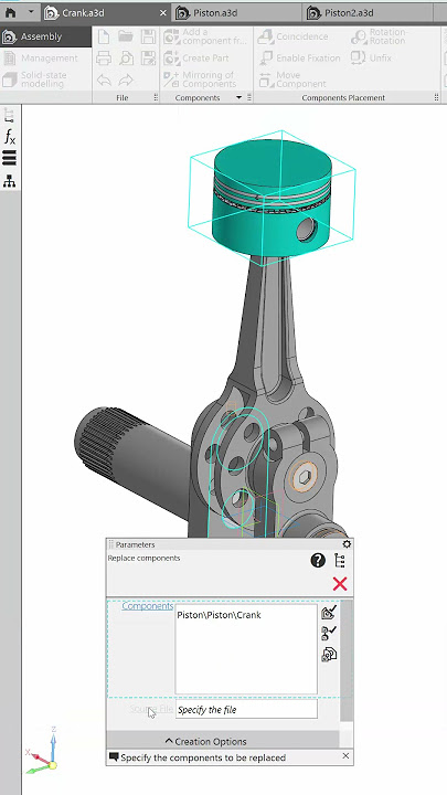 Component Replacement in KOMPAS-3D CAD Software #CAD #MCAD #3Dmodeling #KOMPAS3D #CADdesign #CADCAM