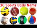 20 खेलों की गेंदों के नाम 🥎 Fun English Vocabulary Practice with Sports Balls Educational Animation