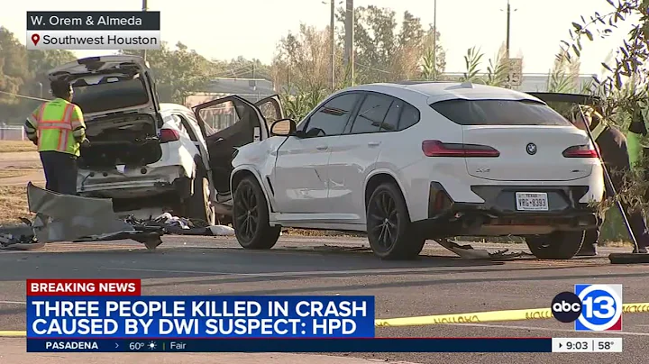 3 people killed in multi-vehicle crash involving suspected intoxicated driver, HPD says