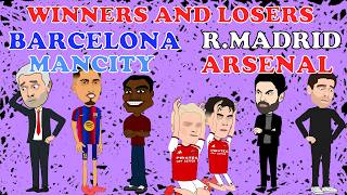 Arsenal and Chelsea battered, Real Madrid stunned by derby defeat while Barcelona remain undefeated.
