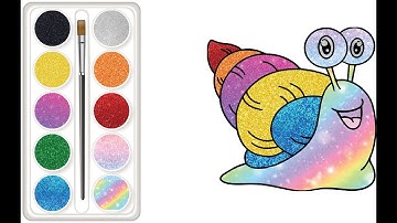 Vẽ và tô màu con ốc sên (Snail) || Dạy bé vẽ tranh tô màu || Panda Kids TV