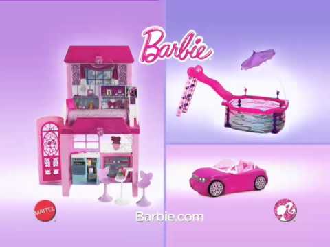 ბარბის გლამურული აქსესუარები: სახლი, მანქანა, აუზი