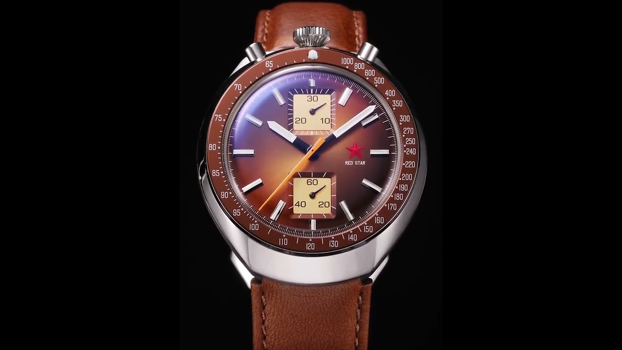 RED STAR 42mm Bull Head with Seagull Movement 1963 Chronograph Mechanical st1901 Watch Military Lumi