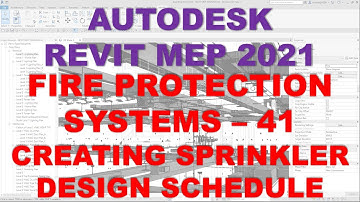 REVIT MEP 2021 - FIRE PROTECTION SYSTEMS - 41 CREATING A SPRINKLER DESIGN SCHEDULE