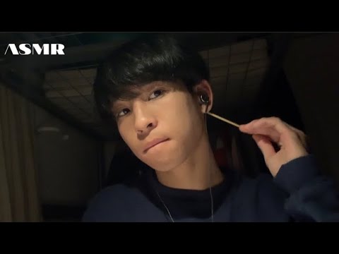 [ASMR]自分を耳かきしたりとか、スキン ケアしたりとか。男性　Japanese ear cleaning and skin care No talking