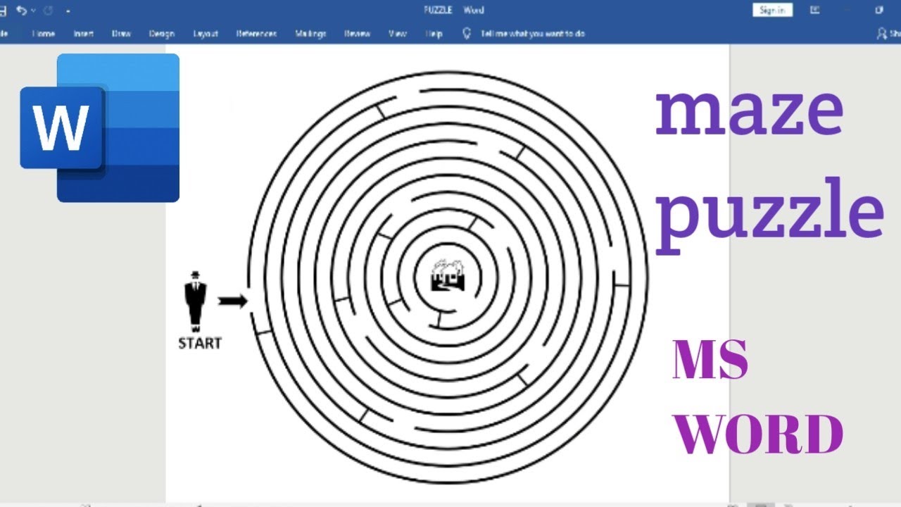 how-to-make-maze-puzzle-in-ms-word-youtube