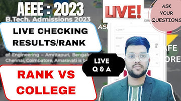 AEEE 2023 Result Live Checking | Percentile vs Rank Vs Branch | Expected Cutoff #amrita #AEEE_cutoff
