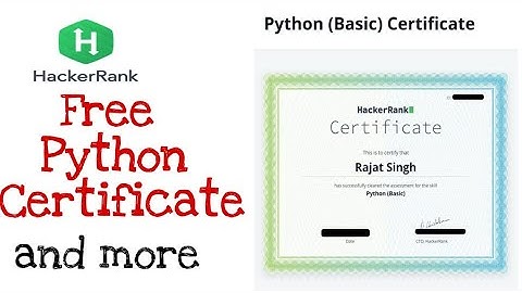 Free Python certificate by Hackerrank || Programming language certificate