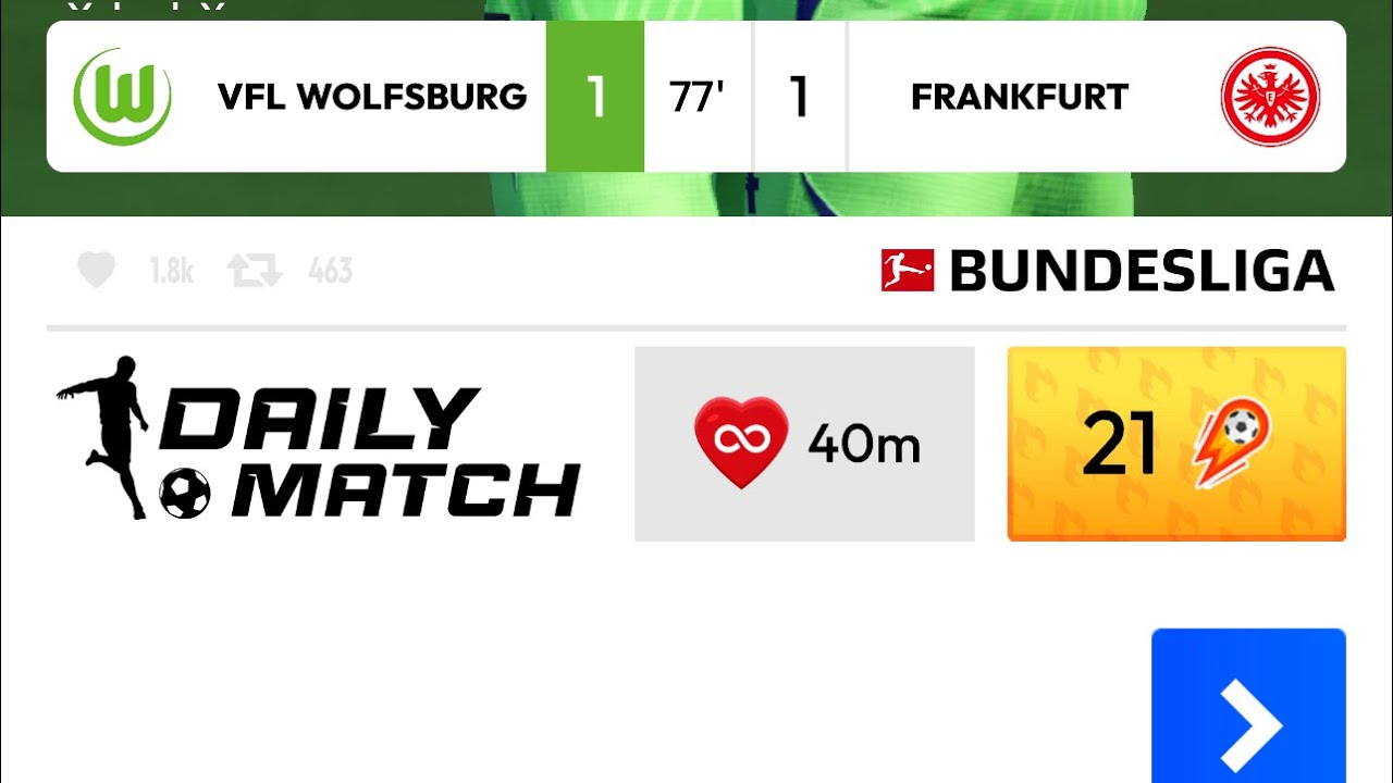 Score★Hero | Daily Match | - Wolfsburg Vs. Frankfurt