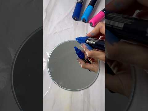 Craft Idea! โจ๐จ Letโs Paint a Mirror using Paint Markers! ๐ช #artistomg #diy #inspiration