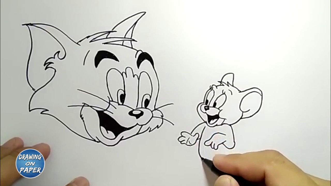 Very Easy How To Draw Tom And Jerry Drawing Doodle Art For Kids