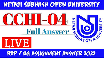 NSOU BDP CCHI-4 ASSIGNMENT ANSWER 2022 // CCHI4 BDP ASSIGNMENT ANSWER LIVE 2022