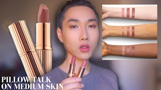 Charlotte Tilbury Pillow Talk Originalmedium Lipstick- Medium Olive Skintone- Review & Lip Swatches